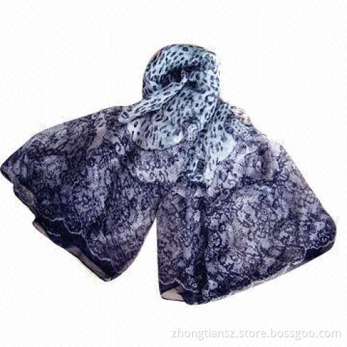 Printed Silk Scarf, Made of 100% Silk, Various Colors are Available